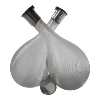 1900's Threaded Glass Edwardian Cruet Set For Sale