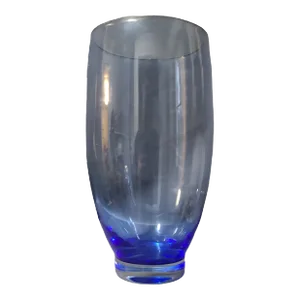 Mid-Century-Modern Mediterranean Blue Hand-Blown Art Glass Vase
