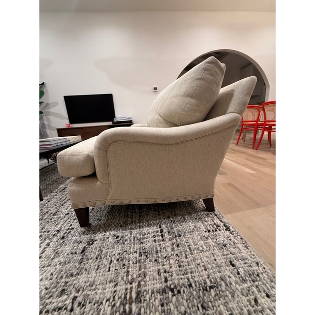 Lee Industries Ivory Herringbone Sofas With Down-Filled Cushions — Pair For Sale - Image 11 of 18