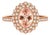 Mid 20th Century 14k Rose Pink Gold Morganite Diamond Cocktail Engagement Ring Estate, Size 6.5 For Sale