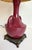 Vintage Burgundy Glazed Ceramic Amphora Double Handle Table Lamp With Pleated Shade For Sale In Los Angeles - Image 6 of 12