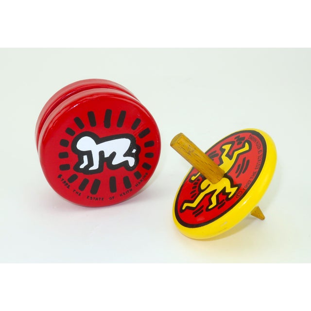 Keith Haring Pop Art Painted Wood 'Radiant Baby' YoYo, 1992 For Sale - Image 9 of 9