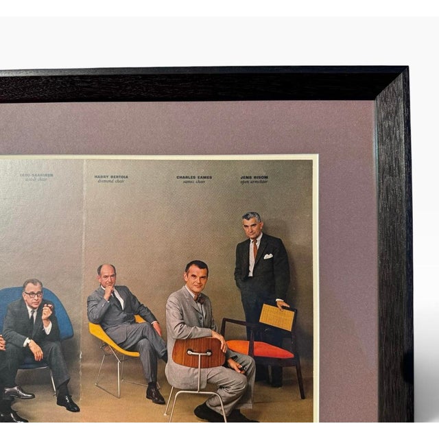 1960s Original 1961 Playboy "Designs for Living" Spread — Eames, Saarinen, Nelson, Bertoia, Wormley & Risom, Custom Framed in Museum Glass For Sale - Image 5 of 8