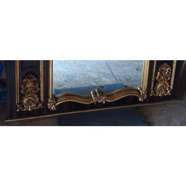 Antique Large Gold Gilt and Lacquered Mirror For Sale - Image 4 of 7
