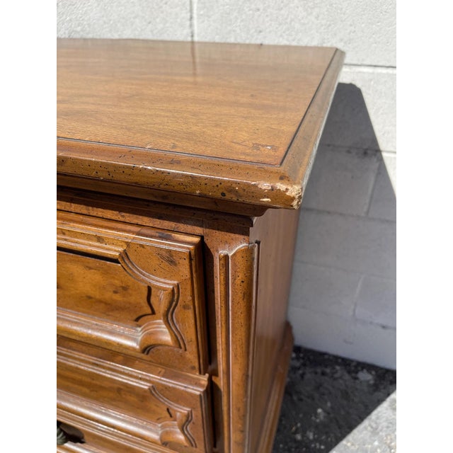 Vintage Antique Wood Dresser Buffet Media Console Changing Table Chest Drawers For Sale - Image 4 of 10