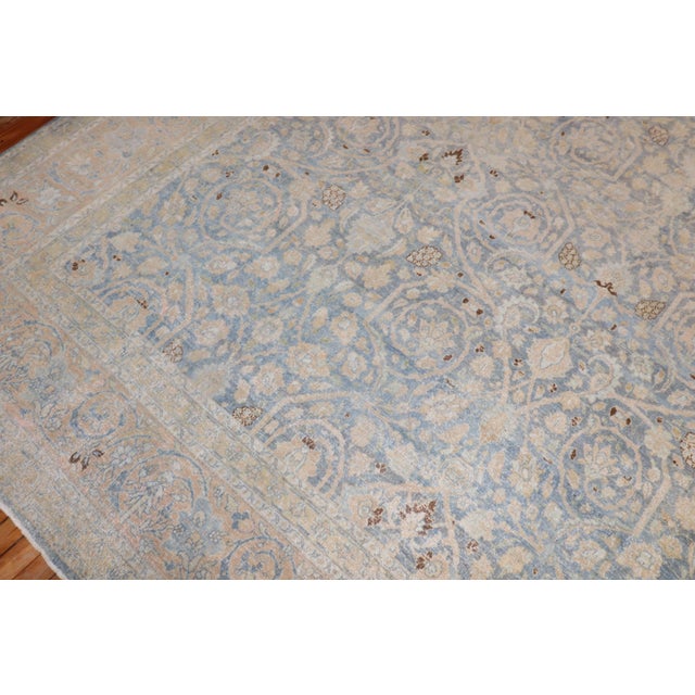 Early 20th Century Light Blue Persian Tabriz Oversize Rug - 10'9" x 18'6" For Sale In New York - Image 6 of 11