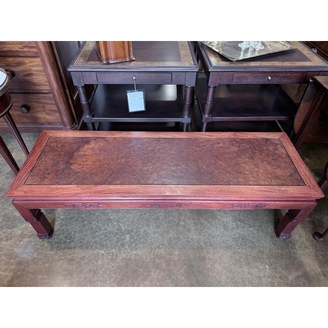 Asian Vintage Ming Style Burl Wood Coffee Table For Sale - Image 3 of 7
