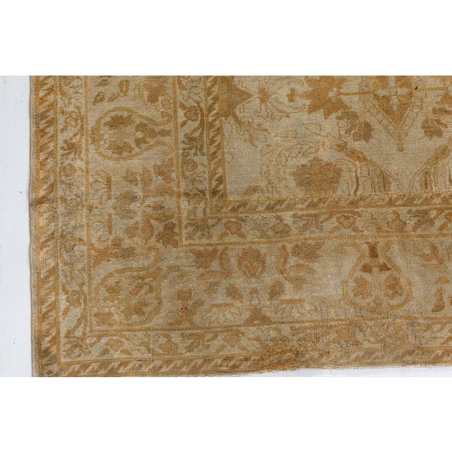 Textile Antique Indian Amritsar Botanic Handmade Wool Carpet For Sale - Image 7 of 10
