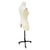 Adult Female White Linen Dress Form Mannequin on Iron Base W/ Wheels Size 8 For Sale - Image 4 of 8
