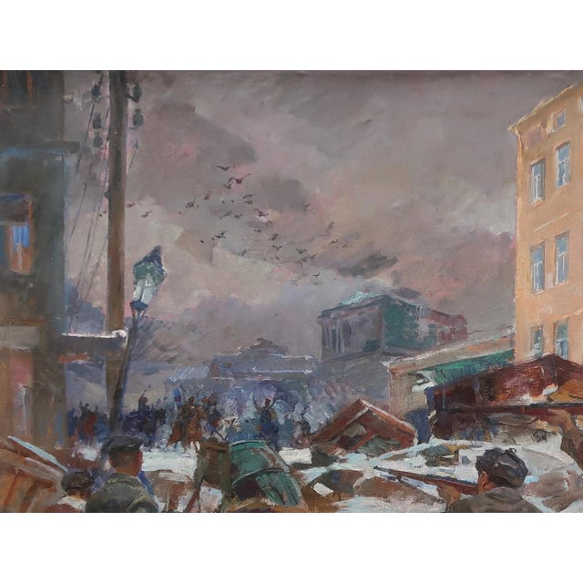 Soviet War Oil Painting, Ukrainian Artist Kovalenko (1970s) 168-219 For Sale - Image 4 of 6