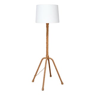 4-Legged Floor Lamp in Braided Rope by Adrien Audoux & Frida Minet, France, 1950s For Sale