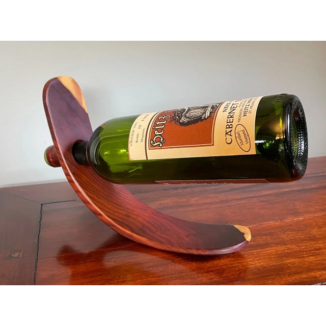 2000s Balanced Cherry Wine Bottle Holder For Sale - Image 4 of 7