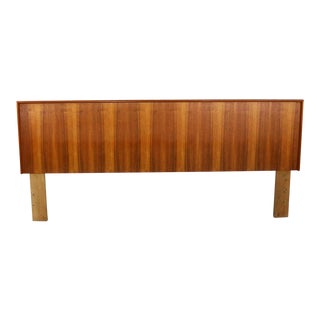 Mid Century Scandinavian Modern King Size Headboard in Teak For Sale