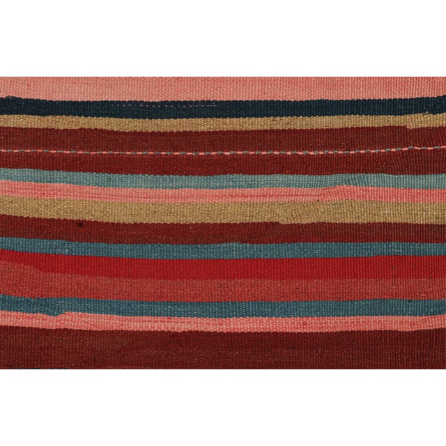 This vintage 5'x5'10'' Persian Kilim is a tribal Karadagh rug — named after the mountainous region known for its fabulous...