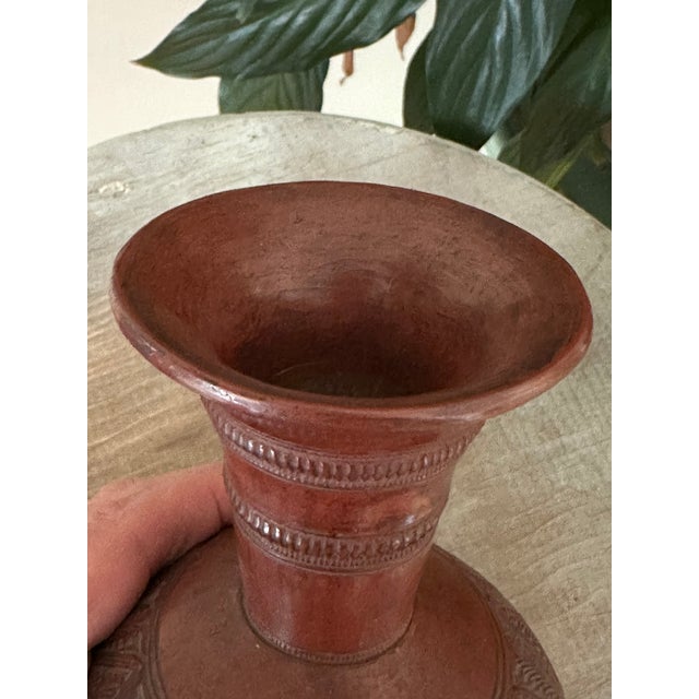 19th C Ottoman Terracotta Water Filter Vessel - Antique Tophane Islamic Redware Ceramic Qulla Jug For Sale - Image 4 of 11