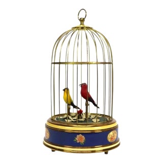 Antique Swiss Reuge Music Automaton, Singing Birds in Cage, C1910 For Sale