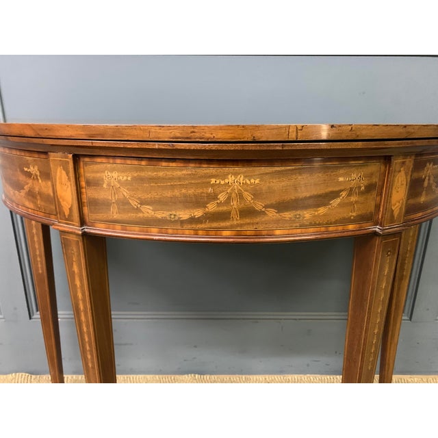 Antique Inlaid Mahogany Card Table, 1900 For Sale - Image 3 of 16