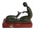 Antique Art Deco Bronze Sculpture "Woman Feeding Deer" on Red Marble Base 6.5"l X 5.5"h For Sale - Image 9 of 10