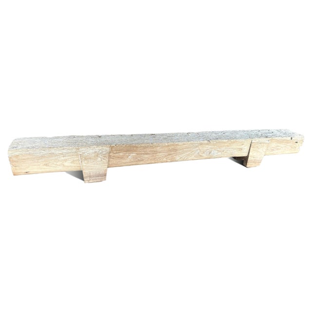 2010s Andrianna Shamaris Bleached Teak Wood Log Bench For Sale - Image 5 of 18