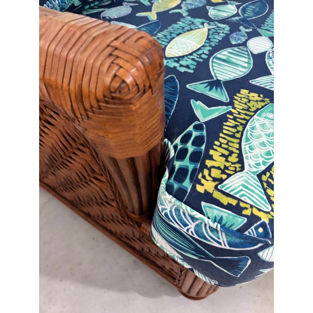 Braxton Culler Beautiful Rattan Wicker Lounge Chair Made in Usa by Braxton Culler. Comfort and Beauty Will Make This Your “Go To” Lounge and Reading Chair For Sale - Image 4 of 12