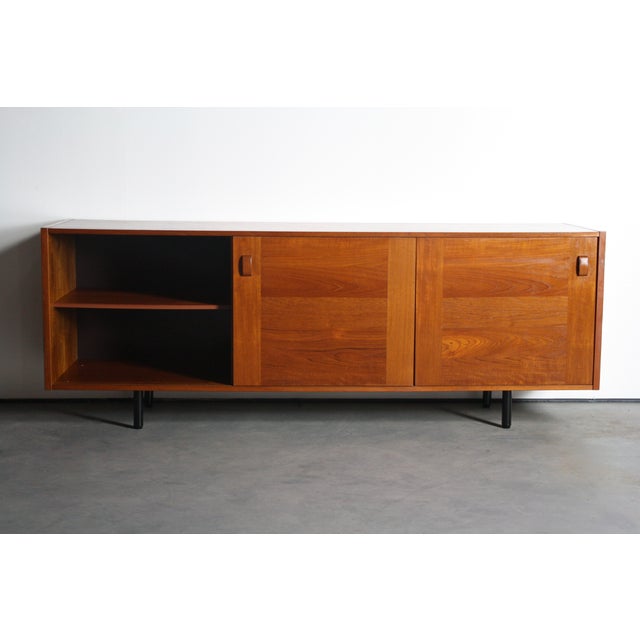 Mid-Century Modern Low Profile Danish Modern Mobler Teak Credenza For Sale - Image 3 of 11