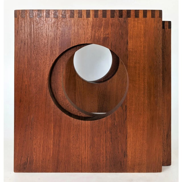 Mid-Century Modern Vintage Nissen Denmark Solid Wood Nesting Tables/Stools - a Pair For Sale - Image 3 of 13