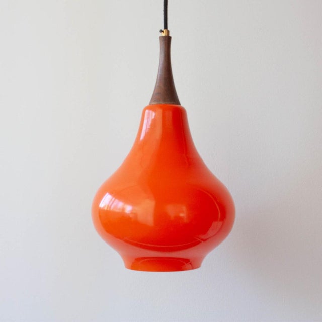 Vintage Orange Glass Pendant Light, 1960s For Sale - Image 15 of 15