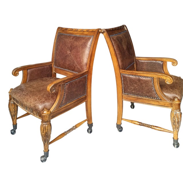 Rustic Elevate Your Game Nights With This Timeless Game Table and Matching Leather Chairs For Sale - Image 3 of 12