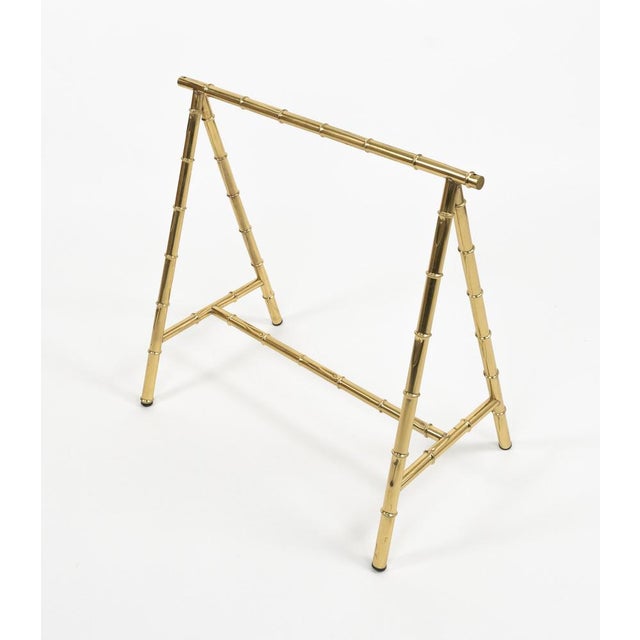 Mid-Century Brass Faux Bamboo Desk Bases from Maison Jansen, France, 1970s For Sale - Image 13 of 18