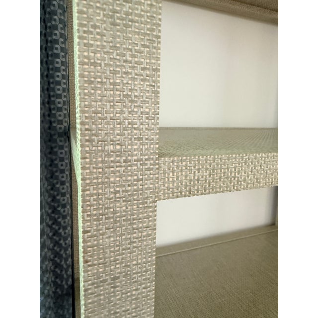 Villa & House Grasscloth Wrapped Etagere For Sale In Washington DC - Image 6 of 9