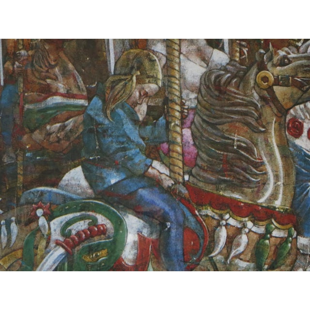 1970s 1970s Raymond Howell Large Chromolithograph, Carousel For Sale - Image 5 of 12