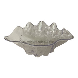 Vintage Large Lucite/Acrylic Clam Shell Bowl For Sale