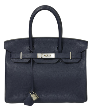 Hermès Birkin 30 Verso Bleu Indigo Togo Palladium Hardware 2018