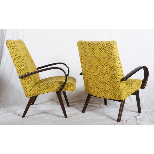 Wood Set of Mid-Century Czech Armchairs, 1960s For Sale - Image 7 of 11