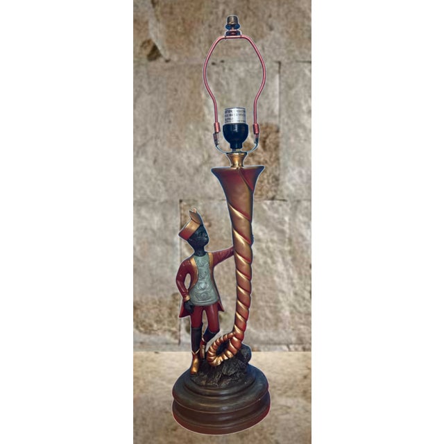 Figurative Vintage Monkey in Moroccan Attire Cornucopia Table Lamp For Sale - Image 3 of 12