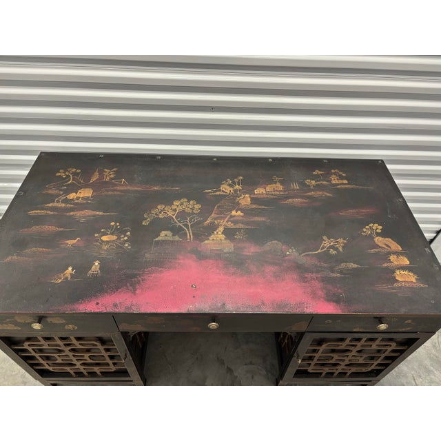 Drexel Heritage Chinoiserie Style Executive Desk For Sale - Image 11 of 12
