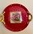 1890s Antique Red and Golden Porcelain Victoria Carlsbad Tray For Sale - Image 11 of 13