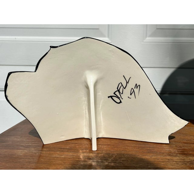 Postmodern Late 20th Century Postmodern Jude Odell Freestanding Ceramic Face Art Piece For Sale - Image 3 of 5