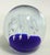 Charming set of three cobalt ,white , and clear art glass paperweights. Two are smaller ( 2.5" x 2.5" ) one is larger (3"...