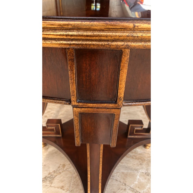 Ethan Allen Attributed Neoclassical Empire Revival Mahogany Sunburst Center Table For Sale - Image 13 of 15