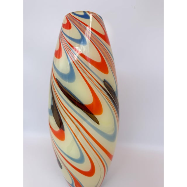 1970s Vintage Encased Art Glass Murano Vase For Sale - Image 5 of 13