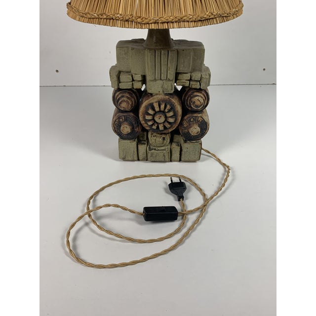 Metal Mid-Century Modern Brutalist Ceramic Table Lamp by Bernard Rooke, 1970s For Sale - Image 7 of 17