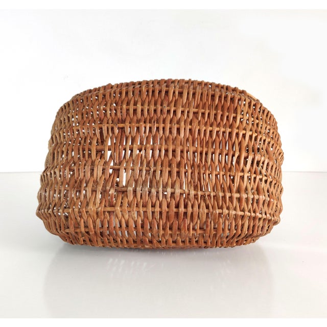20th Century Rustic Hand Woven Gondola Basket Chairish