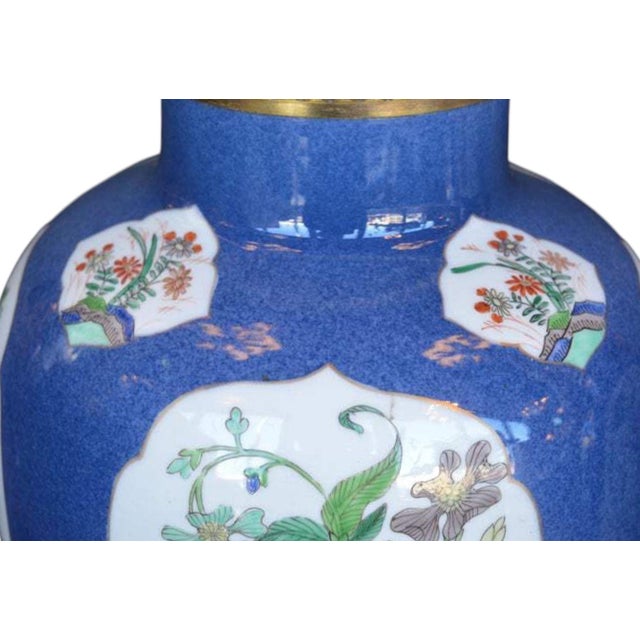 Blue Pair of Mid-19th Century Ormolu-Mounted Chinese Export Porcelain Vases. For Sale - Image 8 of 9