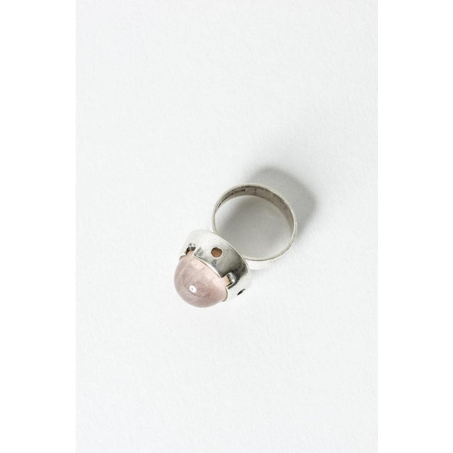 1960s Silver and Rose Quartz Ring by Martti Viikinniemi, 1966 For Sale - Image 5 of 7