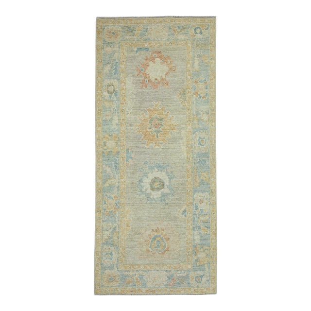 Turkish Oushak Runner Rug 2'11" x 6'7" #17541 For Sale