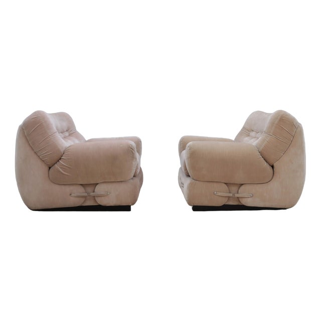 Set of Vintage Velvet Armchairs by Guido Faleschini, 1970s For Sale