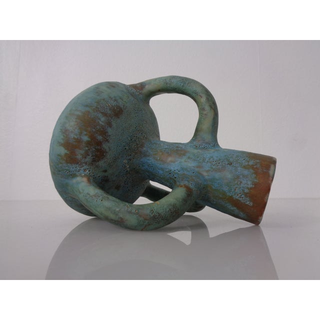 German Studio Ceramic Handle Vase by Lu & Gerd Grove, Lübeck, 1960s For Sale - Image 11 of 18