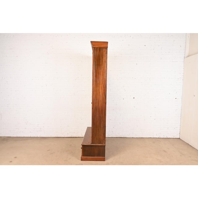 Antique Victorian Carved Walnut Glass Front Bookcase, Circa 1880s For Sale - Image 9 of 11