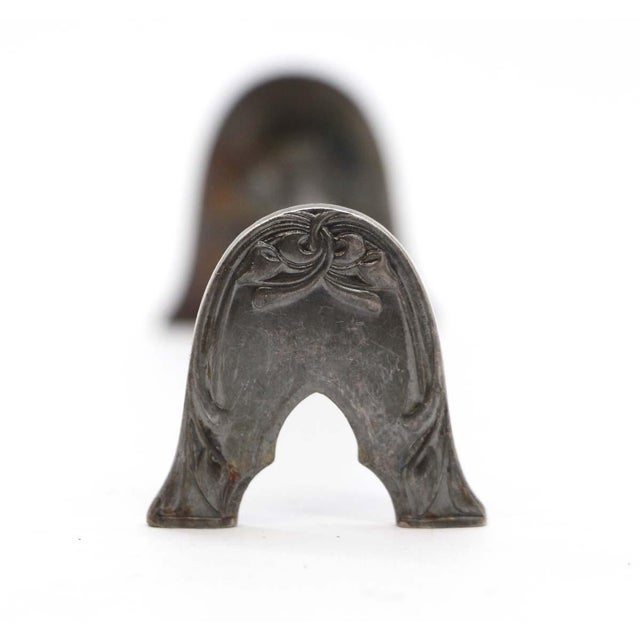 Set of 12 Vintage Nickel Knife Rest Stands For Sale - Image 4 of 6